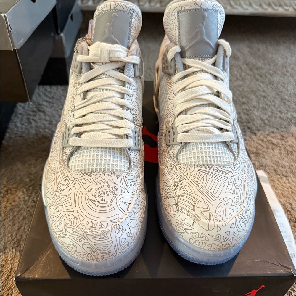 White and Gray Patterned Sneakers